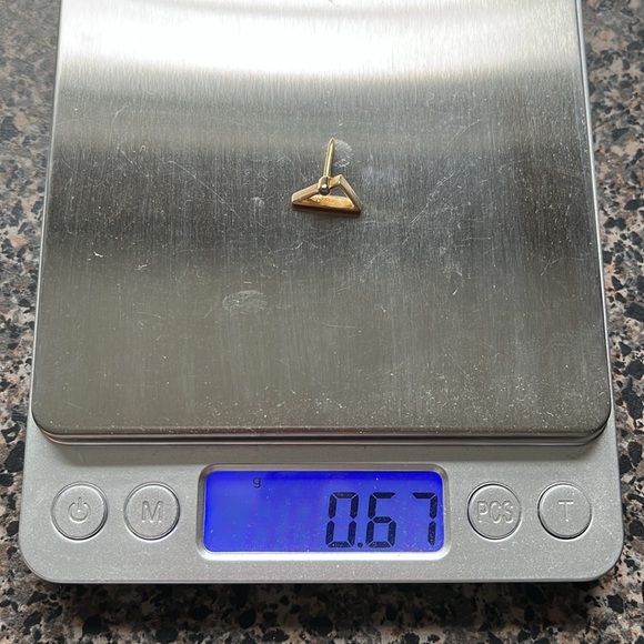 14k gold diamond tac pin triangle - Picture 3 of 5